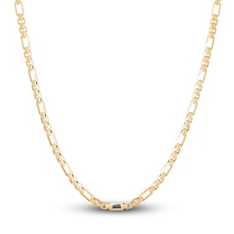 LUSSO by Italia D'Oro Men's Round Box Chain Necklace 14K Yellow Gold 20&quot;
