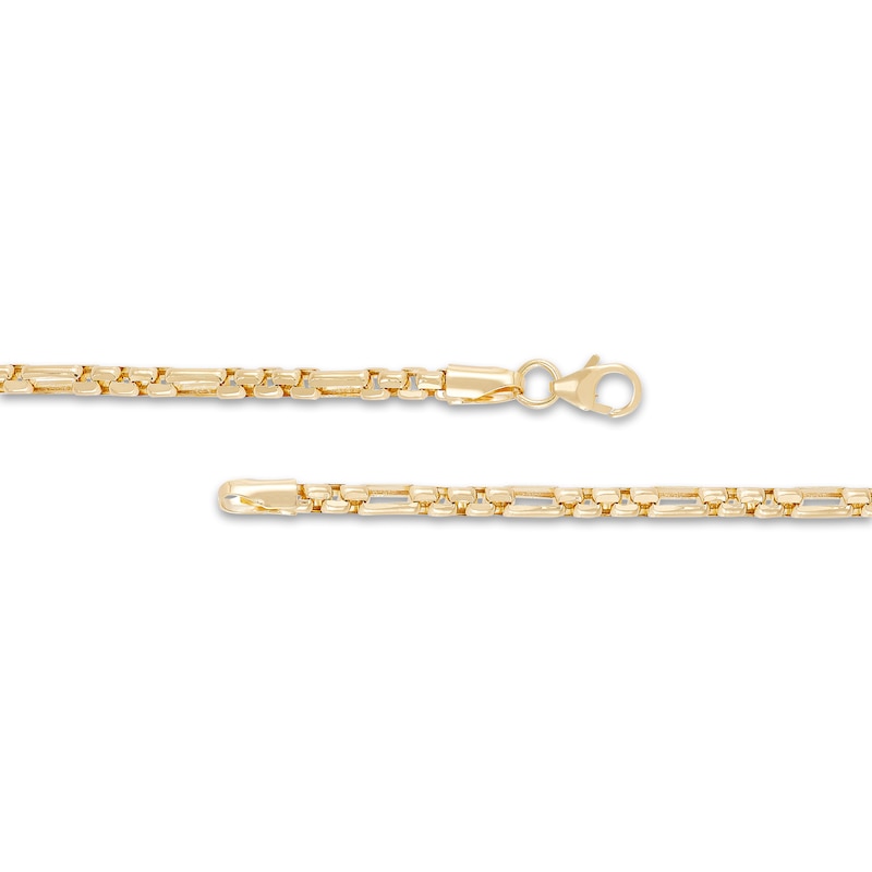Main Image 2 of LUSSO by Italia D'Oro Men's Round Box Chain Necklace 14K Yellow Gold 20" 3mm