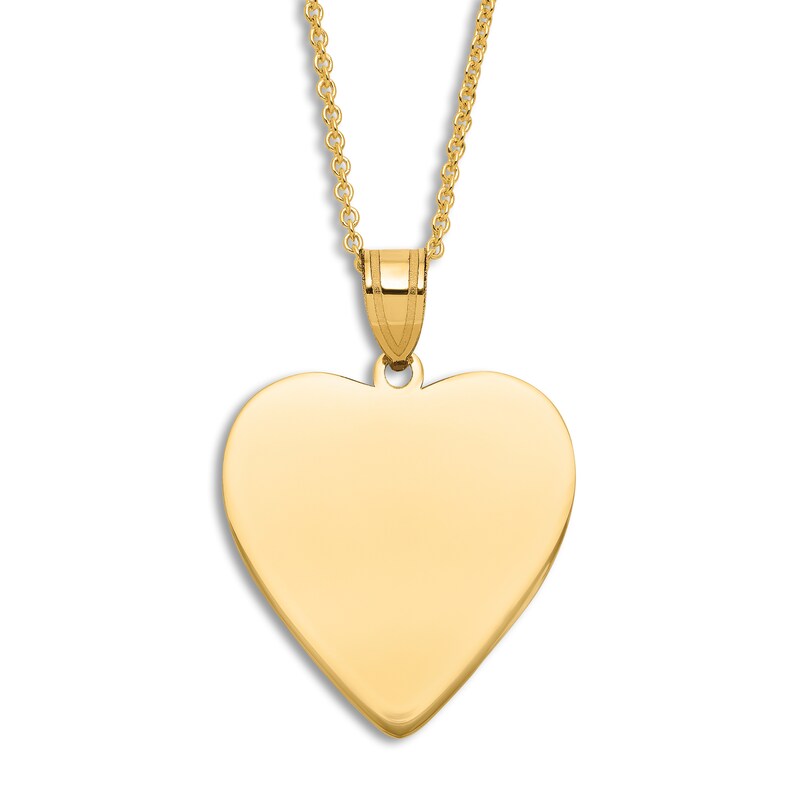Main Image 1 of Engravable Heart Necklace 14K Yellow Gold 16" to 18" Adjustable
