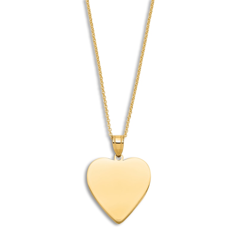 Main Image 2 of Engravable Heart Necklace 14K Yellow Gold 16" to 18" Adjustable