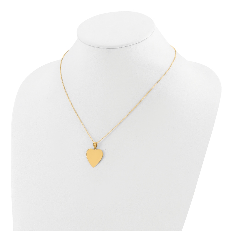 Main Image 3 of Engravable Heart Necklace 14K Yellow Gold 16" to 18" Adjustable