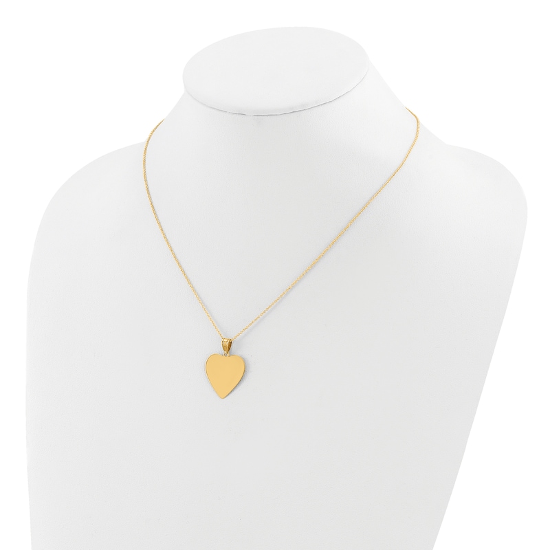 14K Gold Heart Necklace 14K White Gold / 16