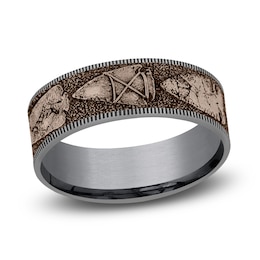 Men's Arrowhead Wedding Band Tantalum/14K Rose Gold 7.5mm