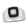 Thumbnail Image 1 of Men's Natural Onyx Ring 1/6 ct tw Diamonds Sterling Silver