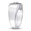 Thumbnail Image 2 of Men's Natural Onyx Ring 1/6 ct tw Diamonds Sterling Silver