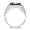 Thumbnail Image 3 of Men's Natural Onyx Ring 1/6 ct tw Diamonds Sterling Silver