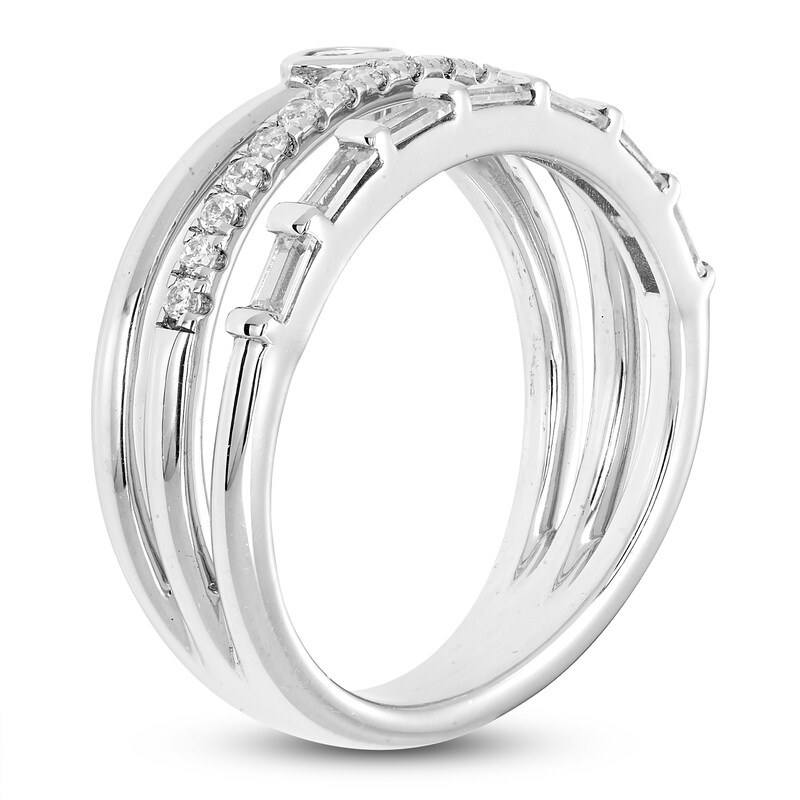 Main Image 2 of Diamond Stackable Fashion Band 1/2 ct tw Round/Marquise/Baguette 14K White Gold