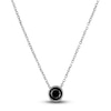 Thumbnail Image 1 of Black Diamond Solitaire Pendant Necklace 1/2 ct tw Round 14K White Gold 18" (I3)