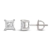 Thumbnail Image 1 of Princess-Cut Lab-Grown Diamond Solitaire Stud Earrings 2 ct tw 14K White Gold (SI2/F)