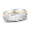 Thumbnail Image 1 of Men's Brushed Wedding Band 14K Two-Tone Gold 6.0mm