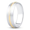 Thumbnail Image 1 of Men's Brushed Wedding Band 14K Two-Tone Gold 6.0mm