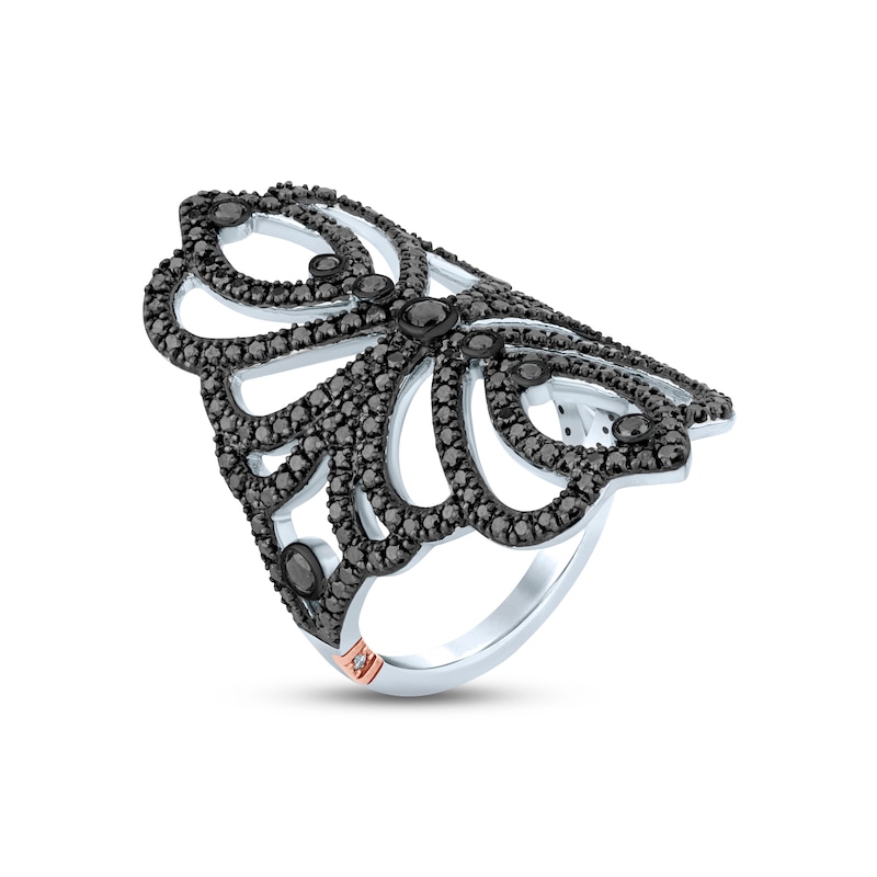 Pnina Tornai Black Diamond Ring 1-1/3 ct tw Round 14K White Gold