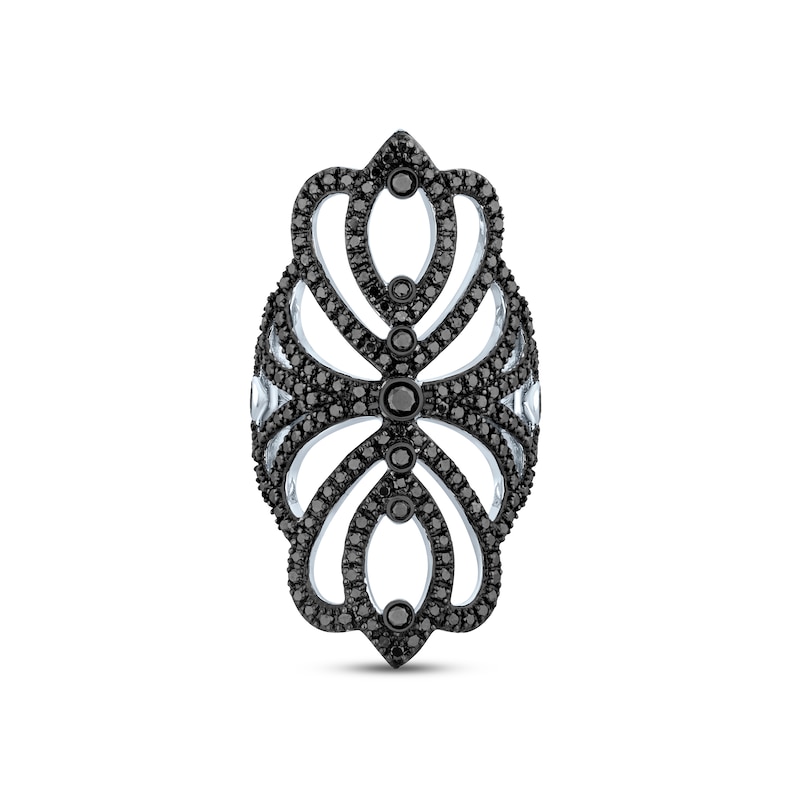 Pnina Tornai Black Diamond Ring 1-1/3 ct tw Round 14K White Gold