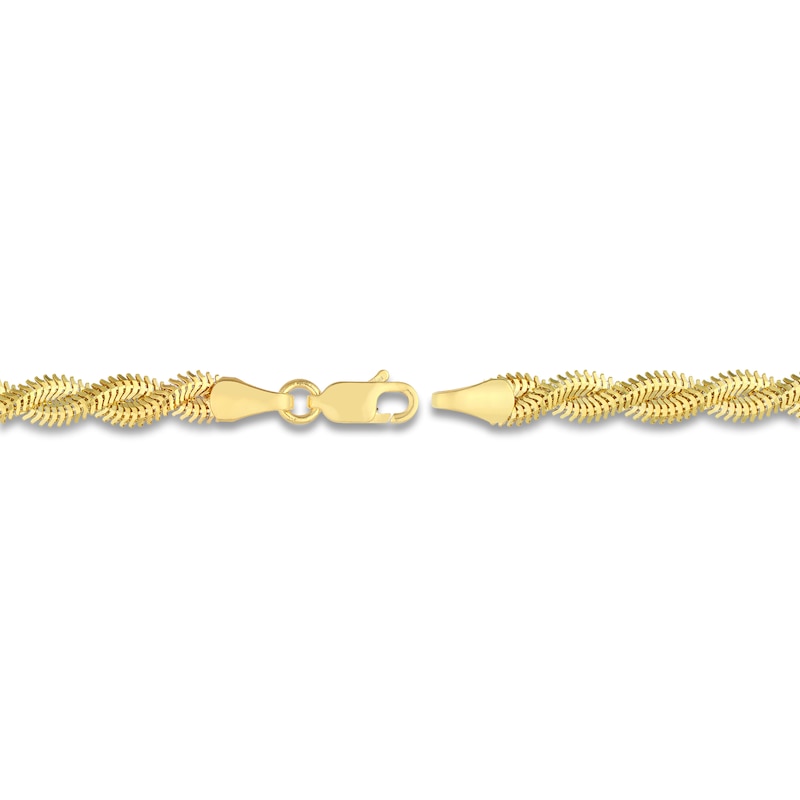 Main Image 3 of Solid Diamond-Cut Snake Chain Bracelet 14K Yellow Gold 7.25" 2.6mm