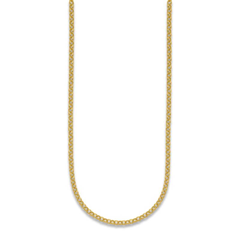 Main Image 2 of High-Polish Rolo Chain Necklace 24K Yellow Gold 24" 3.0mm