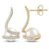 Thumbnail Image 0 of Akoya Cultured Pearl Earrings 1/3 ct tw Diamonds 14K Yellow Gold