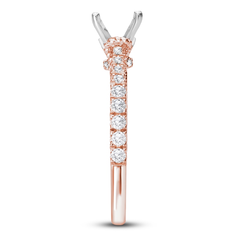 Main Image 3 of Diamond Engagement Ring Setting 1/3 ct tw Round 14K Rose Gold