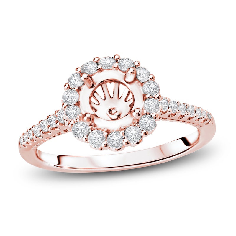Main Image 1 of Diamond Engagement Ring Setting 1/2 ct tw Round 14K Rose Gold