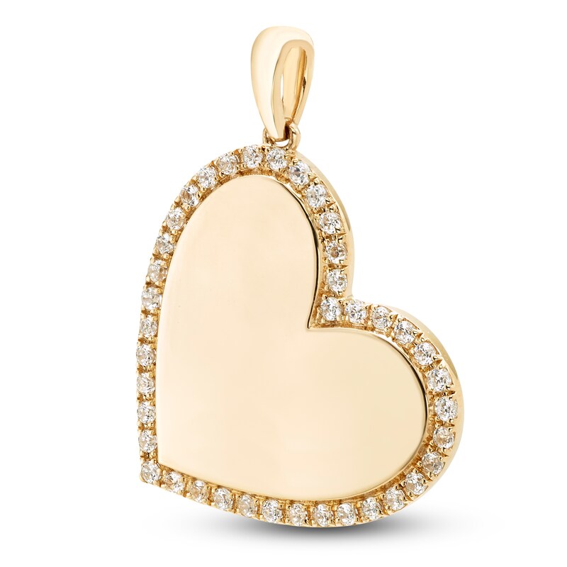 Diamond Fashion Heart Charm 1/4 ct tw Round 14K Yellow Gold