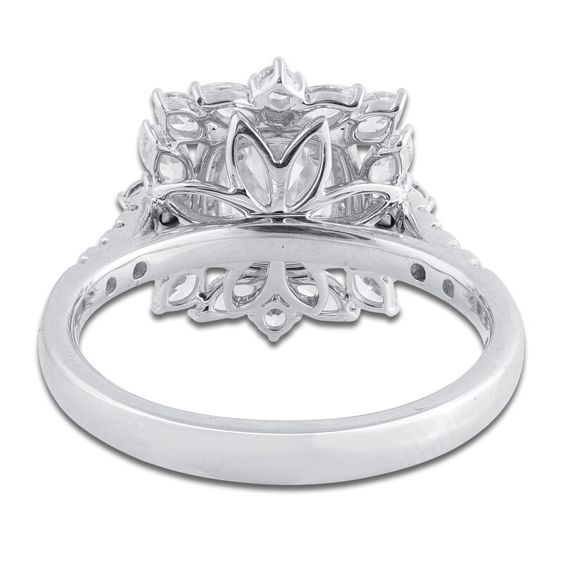 Main Image 3 of Round & Marquise-Cut Diamond Cluster Ring 1-1/2 ct tw 14K White Gold