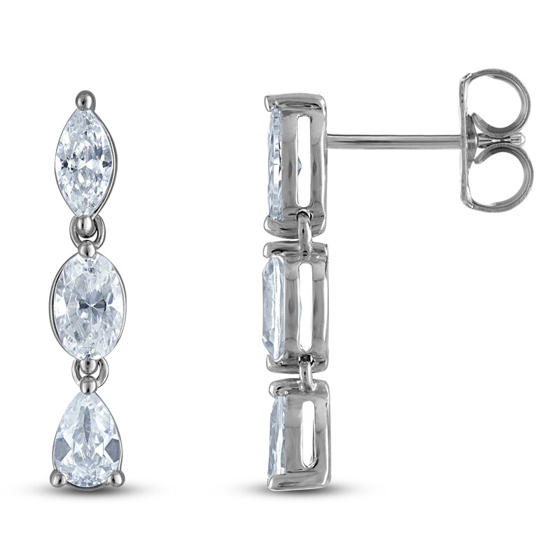 Main Image 1 of Diamond 3-Stone Earring 1 ct tw 14K White Gold