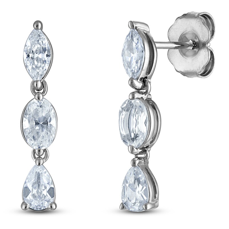 Main Image 2 of Diamond 3-Stone Earring 1 ct tw 14K White Gold