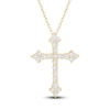 Thumbnail Image 1 of Diamond Cross Pendant Necklace 1/4 ct tw 10K Yellow Gold 18"