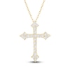 Thumbnail Image 0 of Diamond Cross Pendant Necklace 1/4 ct tw 10K Yellow Gold 18"