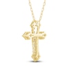 Thumbnail Image 2 of Diamond Cross Pendant Necklace 1/4 ct tw 10K Yellow Gold 18"