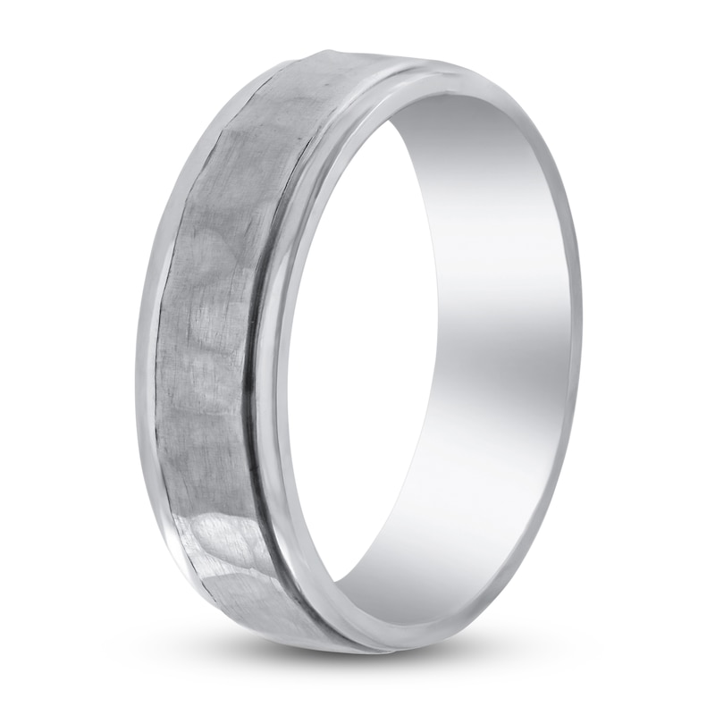 Hammered Beveled Wedding Band Platinum 6mm | Jared