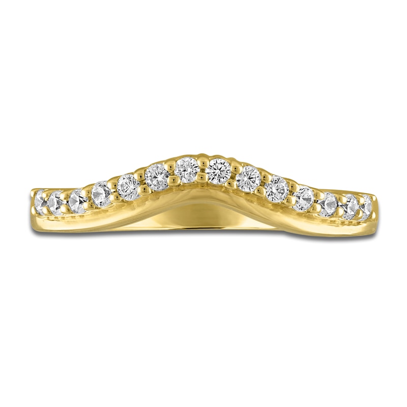 Main Image 3 of High-Polish Diamond Contour Wedding Band 1/5 ct tw 14K Yellow Gold