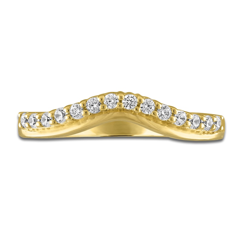 High-Polish Diamond Contour Wedding Band 1/5 ct tw 14K Yellow Gold