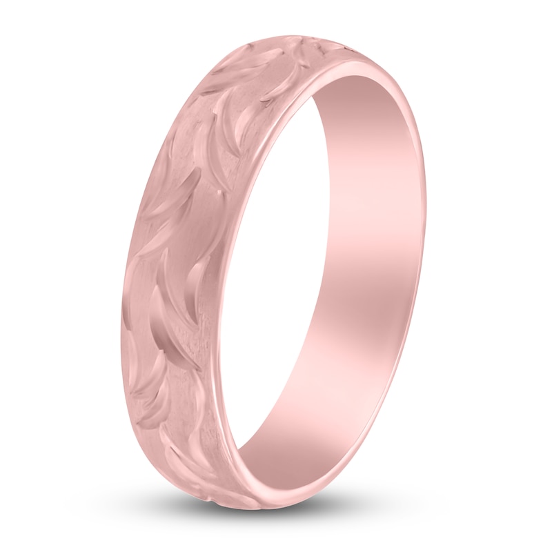 Main Image 2 of Men's Scroll Wedding Band 14K Rose Gold 5mm