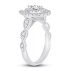 Thumbnail Image 2 of Pear & Round-Cut Diamond Double Halo Engagement Ring 1 ct tw 14K White Gold