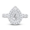 Thumbnail Image 3 of Pear & Round-Cut Diamond Double Halo Engagement Ring 1 ct tw 14K White Gold