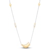 Thumbnail Image 1 of Children's Freshwater Cultured Pearl & Diamond Accent Moon Necklace 14K Two-Tone Gold 13"