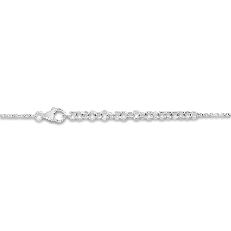 Main Image 3 of Children's Freshwater Cultured Pearl & Diamond Accent Moon Necklace 14K Two-Tone Gold 13"