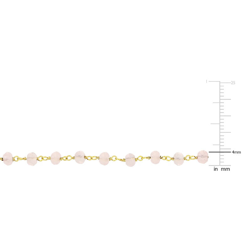 Main Image 3 of Charm'd by Lulu Frost Natural Rose Quartz Bead Necklace 10K Yellow Gold 18"