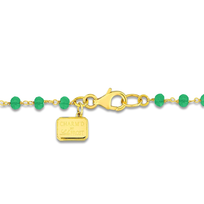 Main Image 2 of Charm'd by Lulu Frost Natural Green Onyx Bead Necklace 10K Yellow Gold 18"