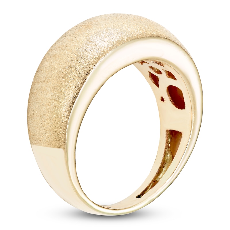 Main Image 2 of Italia D'Oro Satin-Finish Dome Ring 14K Yellow Gold