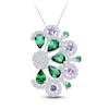 Thumbnail Image 2 of Kallati Natural Tsavorite Garnet, Natural Green & Purple Sapphire Necklace 3/4 ct tw Diamonds 14K White Gold 18"