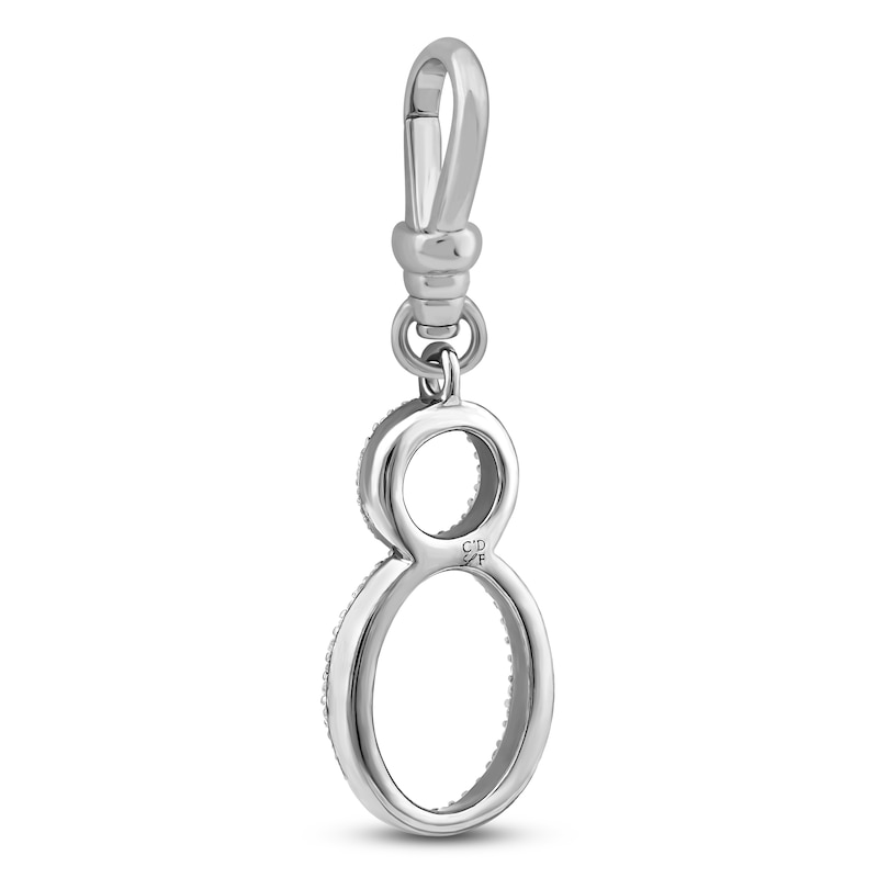 Main Image 2 of Charm'd by Lulu Frost Pavé Diamond Number 8 Charm 1/8 ct tw 10K White Gold