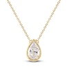 Thumbnail Image 0 of Pear-Shaped Lab-Created Diamond Bezel-Set Solitaire Necklace 1 ct tw 18K Yellow Gold 18" (F/VS2)