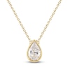 Thumbnail Image 1 of Pear-Shaped Lab-Grown Diamond Bezel-Set Solitaire Necklace 1 ct tw 18K Yellow Gold 18" (F/VS2)
