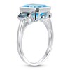 Thumbnail Image 2 of Rectangle-Cut Natural Swiss Blue Topaz & London Blue Topaz Bezel Ring 10K White Gold