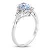 Thumbnail Image 2 of Pear-Shaped Natural Aquamarine & Diamond Ring 1/5 ct tw 10K White Gold
