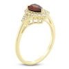 Thumbnail Image 2 of Pear-Shaped Natural Garnet & Diamond Ring 1/5 ct tw 10K Yellow Gold