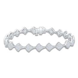 Brilliant Moments Diamond Pavé Shield Link Bracelet 2 ct tw 14K White Gold 7"