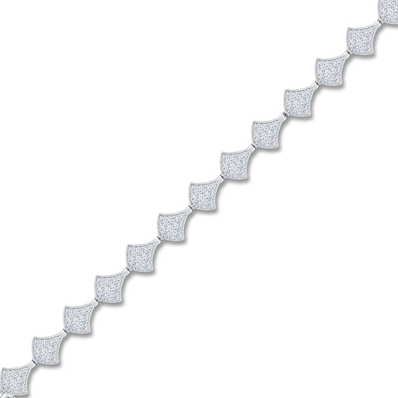 Main Image 2 of Brilliant Moments Diamond Pavé Shield Link Bracelet 2 ct tw 14K White Gold 7"