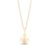 Thumbnail Image 1 of Children's Diamond-Accent Four-Leaf Clover Necklace 14K Yellow Gold 13"